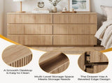 Handleless 6-Drawer Dresser with Grille Finish P2 Particleboard MDF & Melamine Veneer 15220524
