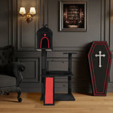 53" Gothic Cat Tree with Coffin Bed, Large Cat Tower with Spacious Cat Condo, Scratching Posts, 75318798