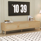 Boho TV Stand for TVs up to 80'' , Modern Farmhouse Media Console, Entertainment Center with Solid N710P222775P