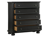 Casual Transitional Styling 1pc Chest of Drawers Black Finish Bun Feet Bedroom Furniture B01146552