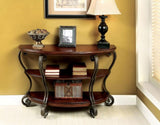 Traditional Style Brown Cherry 1pc Sofa Table Open Bottom Shelf Ornate Design Living Room Furniture B011P184986