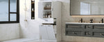 ZUN Bathroom Storage Cabinet with Two Laundry Baskets, Storage Cabinet with Doors and Drawer for Home, N759P243350K