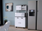 Emily White and Wengue 1-Drawer Kitchen Pantry B062P175052