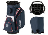 14-Way Golf Cart Bag - 6 Zippered PocketsCooler Pocket, Waterproof Zippers, Navy Red 03534336