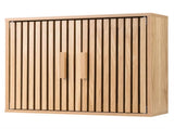 Natural 2-Tier Wall Mounted Bathroom Cabinet with Slatted Doors, 60.9620.3250.8cm Adjustable 46749699