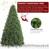 12ft Automatic Tree Structure PVC Material 7794 Tips Christmas Tree Green 82627301