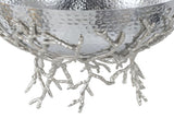 14.2x14.2x10.8" Silver Decorative Aluminum Bowl with Twig Stand W2078P489710