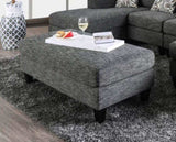 Living Room 1pc Ottoman Transitional Style Chenille Fabric Gray Color Tappered Feet Couch Ottoman B2741P305627