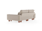 Beige Chenille Deep Seat 2-Seater Sofa with Brushed Stainless Steel Cup Holders and 2 Decorative 35355173