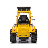 ZUN Ride on Excavator, 12V Battery Powered Construction Vehicles for Kids, Front Loader with Horn, 2 W1629141773