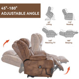Dual Motor Infinite Position Up to 350 LBS Leatherair Power Lift Recliner Chair, Heavy Duty Motion W3224P290208