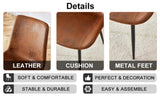 ZUN Brown suede backrest cushion dining chair, black metal legs, curved widened cushion design, more W1151126208