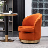 Wania Contemporary Velvet Swivel Chair, Orange T2574P164514
