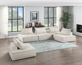 Living Room Furniture Tufted Accent Chair with Bolster Pillow Beige Boucle Fabric Upholstered 1pc B011P180908