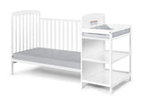 ZUN Ramsey 3-in-1 Convertible Crib and Changer Combo White B02263653