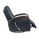 1pc Swivel Gliding Recliner Faux Leather Upholstered Solid Rubberwood Arms Luxurious Living Room B011P329243