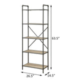 Antique Oak and Sandy Grey 5-tier Bookcase B062P184588