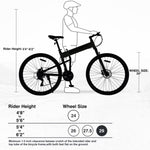 ZUN 29" Folding Mountain Bike ,Suspension Fork,Aluminium Alloy Frame 21Speed Mountain Bike W1019P188254