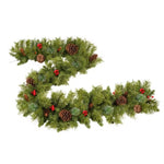 ZUN Pre-lit Xmas Tree Artificial Christmas 4-Piece Set,Garland, Wreath and Set of 2 3FT Entrance Trees PX307762AAF