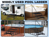 2 Step Ladder with Handrail, Swimming Pool Ladder Above Ground, 660 lb Load Capacity RV Steps with 42354588