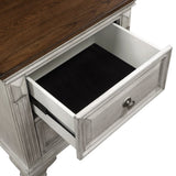 Traditional Two-Tone Bedroom Furniture 1pc Nightstand of 2x Drawers Gray and Brown Top Elegant Look B011118993