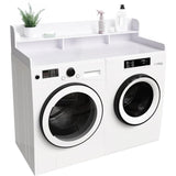Washer Dryer Countertop, Laundry Wood Shelf Topper with Edge, 54" Width x 27.5" Depth Double Layer W2641P279969