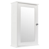 ZUN Single Door Mirror Indoor Bathroom Wall Mounted Cabinet Shelf White 90390074