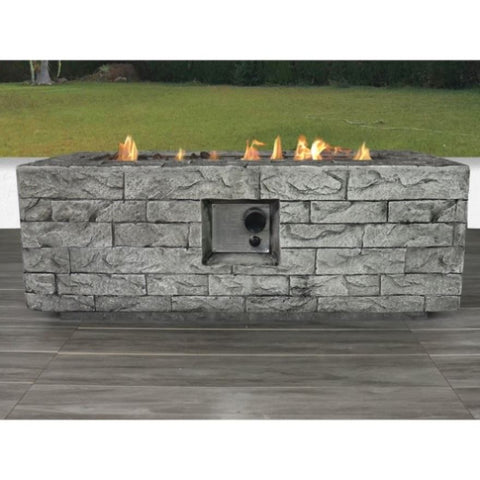 ZUN Fiber Reinforced Concrete Propane/Natural Gas Fire pit table B120P197826