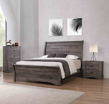 1pc Contemporary Four Drawers Chest Bed Side Cabinet Wooden Furniture Rustic Gray Color B2741P335231