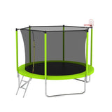 ZUN 10FT Trampoline for Kids, Basketball Hoop and Ladder, Outdoor Kids Trampoline with Safety K1163P147346