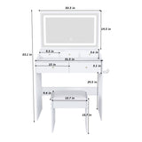 New Large Mirror Vanity Desk for Bed room , Modern Makeup Vanity Set with Power Outlet and Hair 25285722