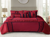 7 Piece Comforter Set Microfiber Ruffle and Patchwork Bedding Set 39830647