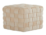 Square 16" Ottoman in Cream Velvet B202P223707