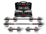 110Lbs Adjustable Dumbbell Set With 3 in 1 Dumbbell Barbell Metal Connecting Rod, Chromed Weights, 32337263