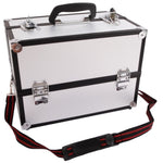 ZUN SM-2083 Aluminum Alloy Makeup Train Case Jewelry Box Organizer Silver 53090133