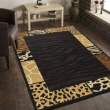 Tribes GC_YLS4013 Black 5 ft. 3 in. x 7 ft. 3 in. Animal Print Area Rug B186P316765