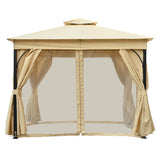TREXM 10x10 Outdoor Gazebo Tent with Double Roofs, Patio Gazebo with Mosquito Netting and Privacy N715P261160A