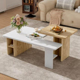 U-Can Set of 2 Nesting Coffees Farmhouse,Rectangle Coffee Living Room,Wood Finish Coffee N724P294661K