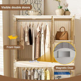Portable Wardrobe Closet Storage Organizer for Clothes,Clothes Dresser,6 Magnetic Doors-6 Cubes & 2 W2699P327123