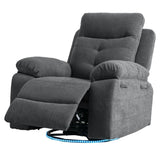 Power Recliner Glider Chair With Bluetooth Speaker 270 Degree Swivel With LED Light Side Arm With W1203P173383