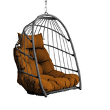 Outdoor garden rattan egg swing chair hanging chair PE hanging chair brown W2500P309626