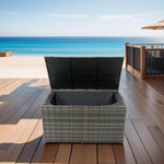 ZUN Outdoor Storage Box, 200 Gallon Wicker Patio Deck Boxes with Lid, Outdoor Cushion Storage for Kids W329138977