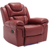 Home Theater Seating Manual Recliner Chair with LED Light Strip for Living Room,Bedroom, Wine Red WF310725AAJ