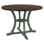 ZUN 5-Piece Round Dining Table and 4 Fabric Chairs with Special-shaped Table Legs and Storage Shelf 15508700