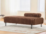 49.6" Wide Upholstered Mini Loveseat with Metal Legs, 2-Seater Small Sofa End of Bed Bench Window W3118P307507