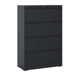 ZUN Lateral File Cabinet 4 Drawer, Black Filing Cabinet with Lock, Lockable File Cabinet for Home 25403782