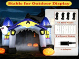 9ft Halloween Inflatable Archway, Ghost Castle Design with Jack-O-Lantern & Bat Banner, 7 LED Light 51644478