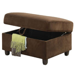 ZUN Chocolate Storage Upholstery Ottoman B062P189140