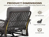 3-Piece Patio Furniture Set, Wicker Outdoor Bistro Set Swivel Glider Patio Chairs x 2 with Cushions, T3623P505190