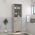 ZUN St. Clair Linen Cabinet, Two Interior Shelves, Two Open Shelves, Single Door B200P188813